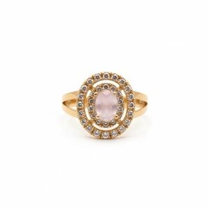 Elegant Gold and Pink Gemstone Ring